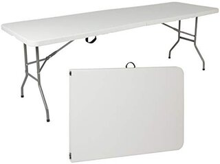8ft Long Table Plastic Centerfold White