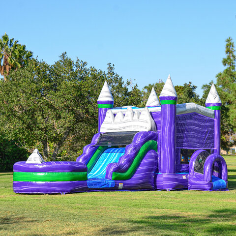 Dark Knight Bounce House with Water Slide