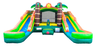 Jungle Bounce House with 2 Water Slides