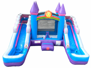 Princess Castle Bounce House with 2 Water Slides