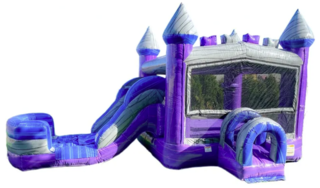 Purple Bounce House with Water Slide