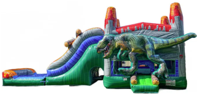 T-Rex Bounce House with Water Slide
