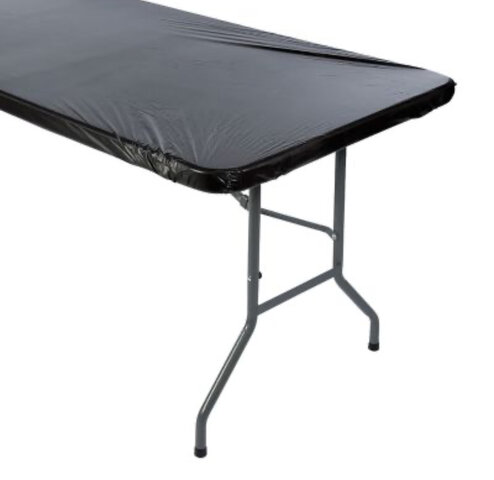 6ft Plastic Fitted Table Cloths (Multiple Colors)
