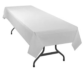 6ft White Plastic Table Cover