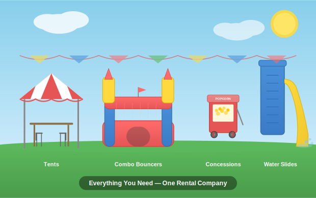 Complete your water slide rental with Hall's Way Moonwalks