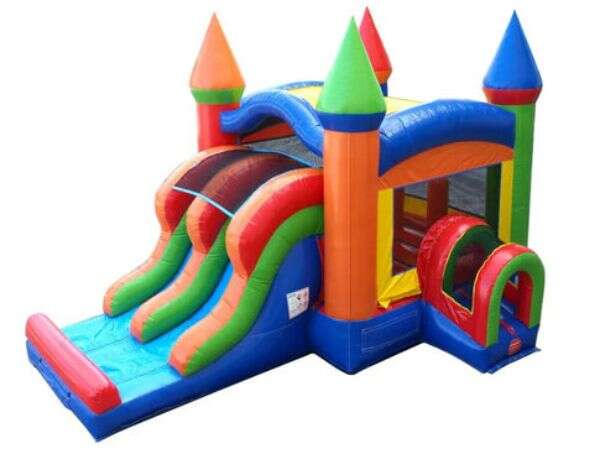 Rainbow Bounce House with Slide
