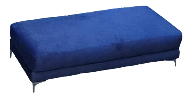 XL Navy Blue Velvet Ottoman 