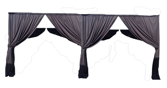 Cabana - BLACK DRAPED CABANA - 20x20 Hardware and Draping Only - Furniture Not Included in this set