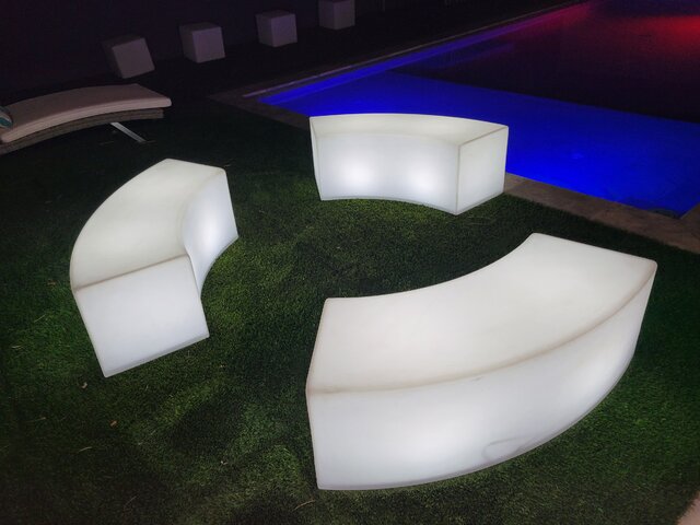 LED - 3 pc LED Curved Bench Set