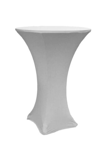 Cocktail table with Silver spandex linen- No LED lighting