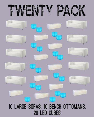 Twenty Pack Lounge Set - White