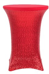 Cocktail table with Red SEQUIN Spandex linen- No LED lighting