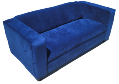 Navy Blue Velvet 6ft Sofa
