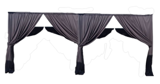 BLACK DRAPED CABANA - 20x20 Hardware and Draping Only - Furniture Not Included in this set