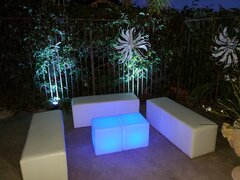 Pkg - 3 Piece Bench set with LED cubes 