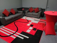 Area Rug (8 x12 ) - Red/Black/Gray
