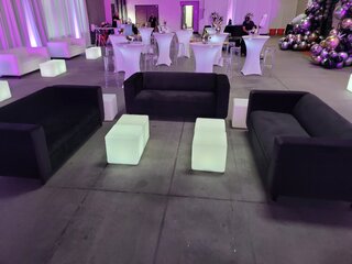 Black Velvet Sofa Set