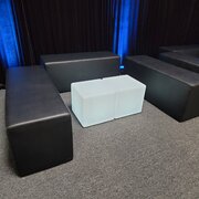 Pkg - 3 Piece Bench set with LED cubes - Black