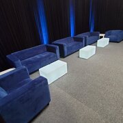 Navy Blue Velvet Sofa and Chair Set