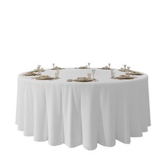 Table Linen - Round 120" - White Table Linen Only - Covers down to the floor on a 5ft table