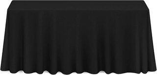Table Linen - Rectangular 132" - Black Table Linen Only - Covers down to the floor on a 6' table