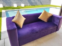 Purple Velvet Sofa