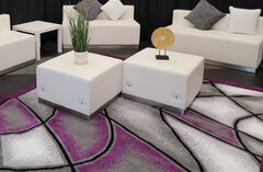 Area Rug (8x12) - Purple/Gray/White