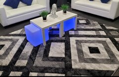 Area Rug (8x12) - Black White Gray