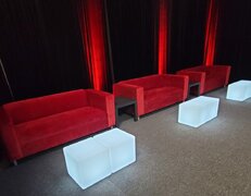 Red Velvet Sofa Set