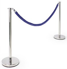Chrome Stanchions (2) w/ Blue Velvet Rope