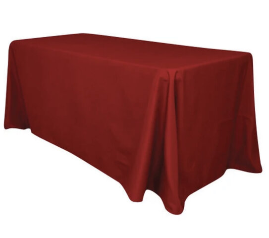 90 x 156 Red Polyester Rectangular Table Cloth 