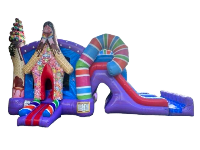 Candy Land Bounce House With Dry Double Slide
