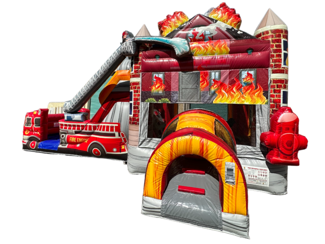 Fire House Bounce House With Slide