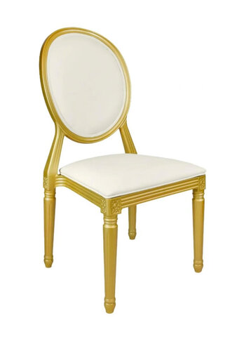 Gold Louis Pop Chair with White Padded