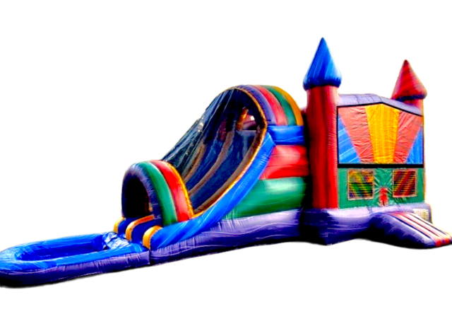 Marble Bounce House with Double Water Slide 