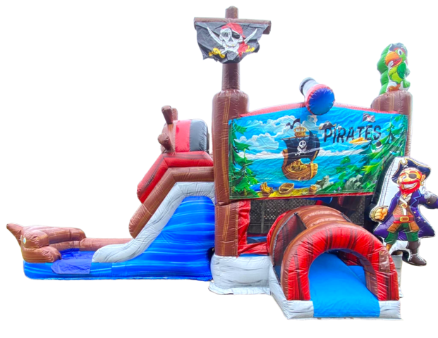 Pirate Bounce House With Double Slide 