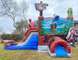 Pirate Bounce House With Double Slide 