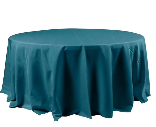 Teal Polyester 120 Round Tablecloth