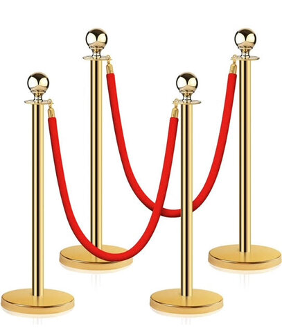 Gold Stanchion with Red Ropes 