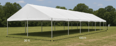 30' x 180' White Top Frame Tent