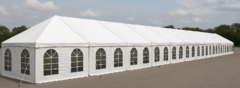 30' x 230' White Top Frame Tent