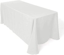 90" x 156" white polyester tablecloth