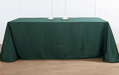 90 x 156 Hunter Emerald Green Polyester Rectangular Table Cloth