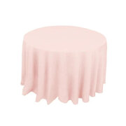 120 Inch Blush Polyester Round Tablecloth