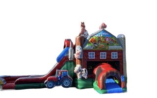 Farm Animal Bounce House With Slide 