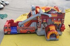 Fire House Bounce House With Slide