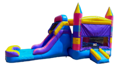 Girly Pink and Purple Bounce House With Slide 
