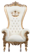 Gold and White Throne Chair
