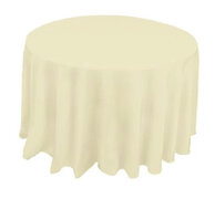 Ivory 132 Round Polyester Table Cloth