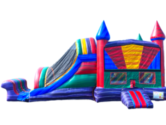 Dry Marble Bounce House With Double Slide